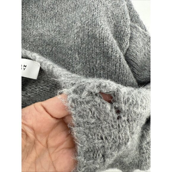 DEREK LAM 10 CROSBY Size Large Gray Puff Sleeve Alpaca Wool Blend  Sweater - Picture 4 of 8